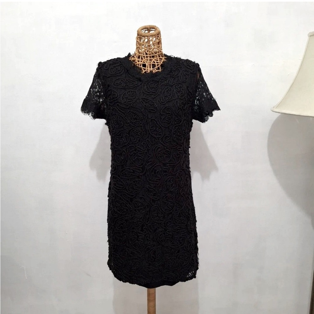 Beautiful Zara Black Lace Short sleeves dress